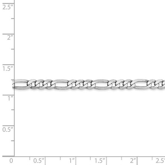 4mm, 14k White Gold, Flat Figaro Chain Necklace, 16 Inch - Picture 5 of 8